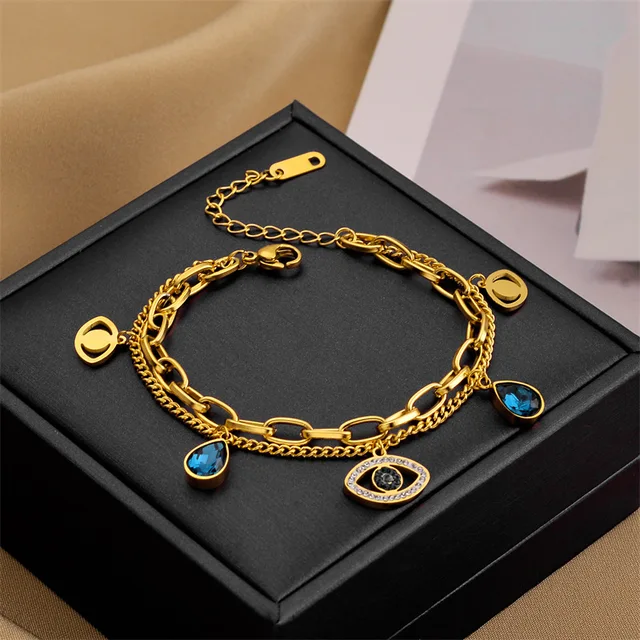 Evil Eye link Bracelet