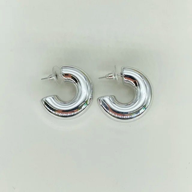 Eclipse Silver Hoops