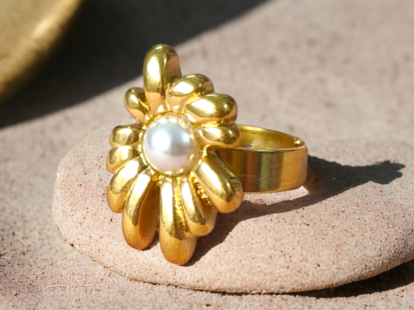 Sunflower Pearl Ring