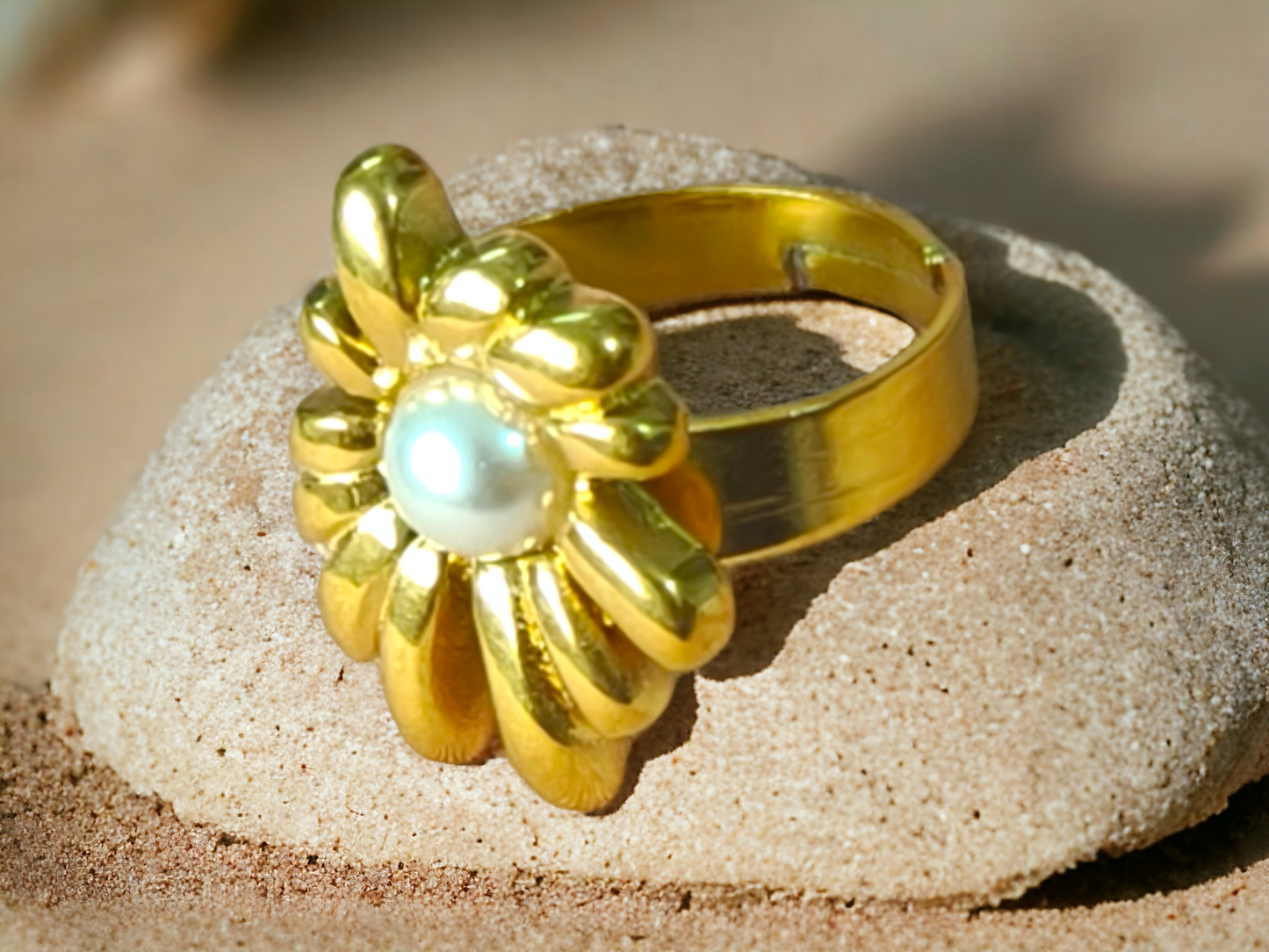 Sunflower Pearl Ring