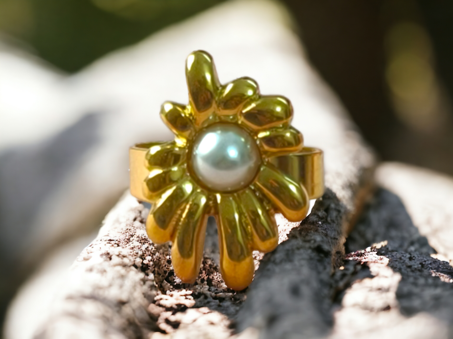 Sunflower Pearl Ring