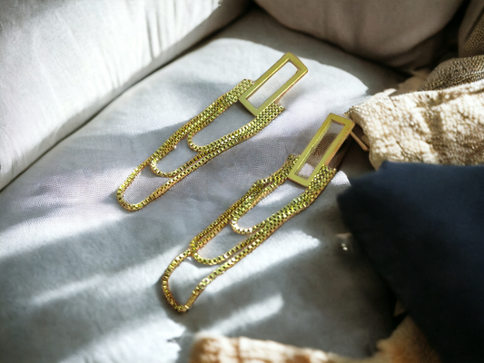 Rectangle Chain Earrings