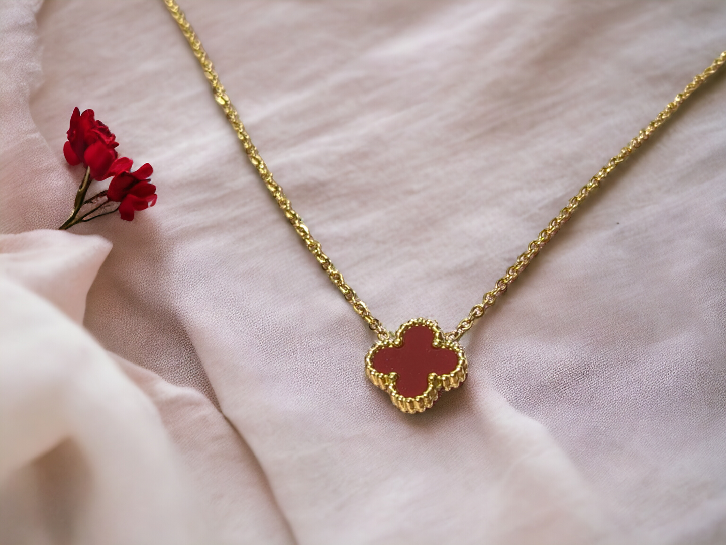 Scarlet Clover Necklace