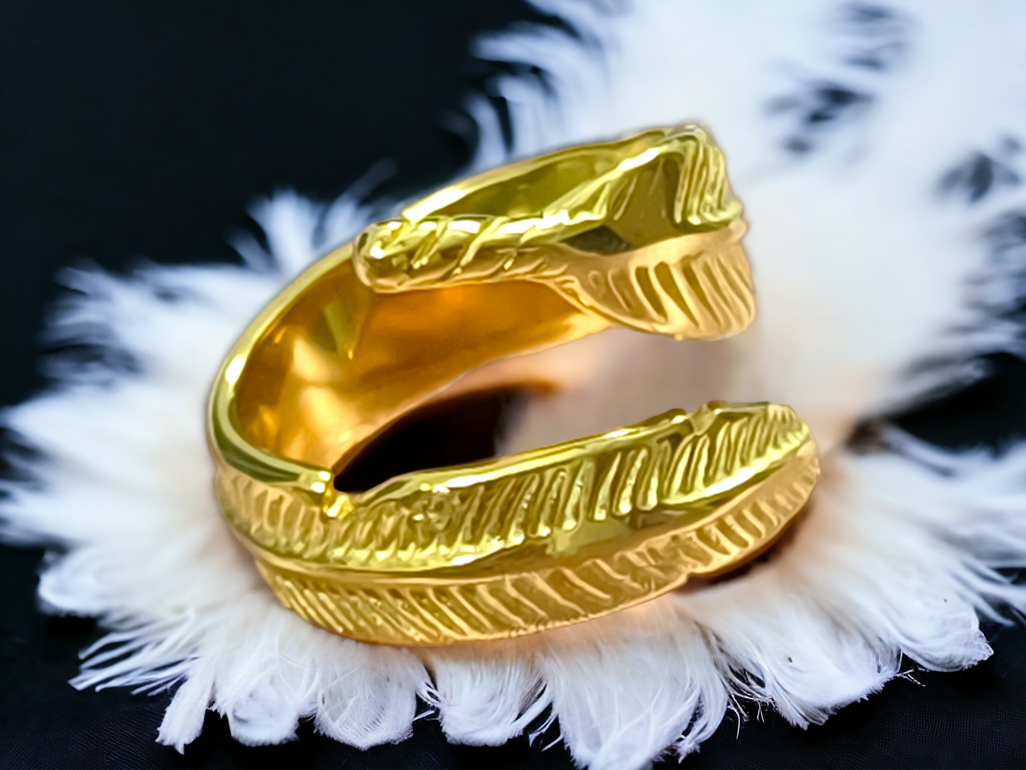 Golden Feather Ring