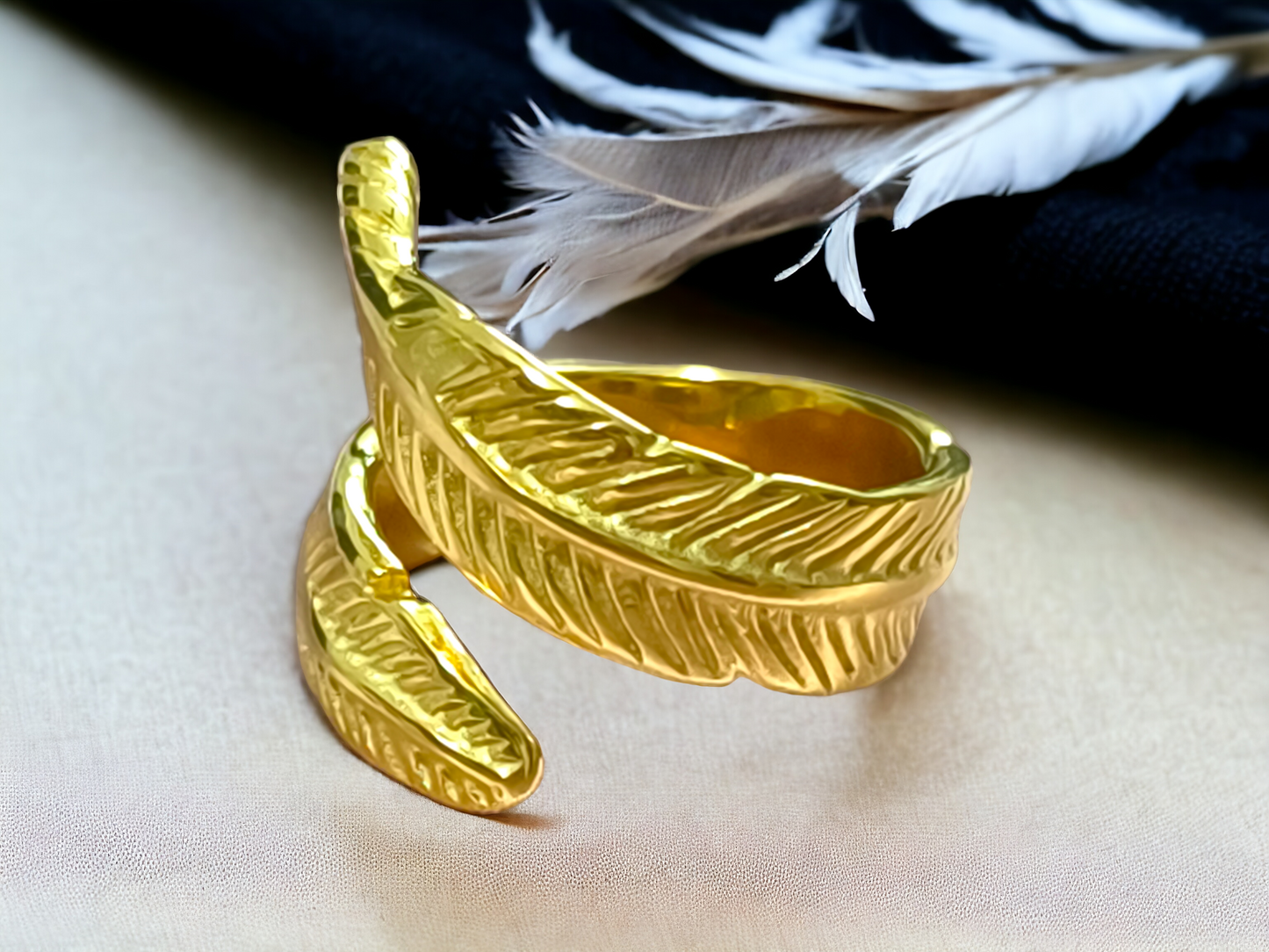 Golden Feather Ring