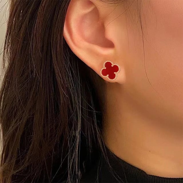 Scarlet Clover Studs